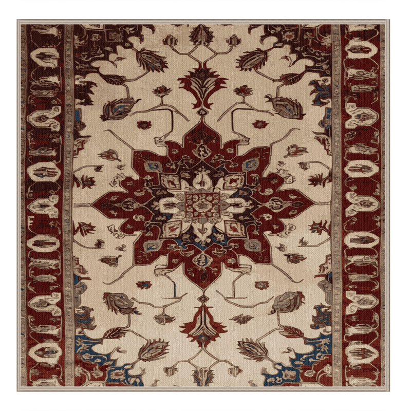 Machine Washable Persian Brown Area Rug, Square 8'