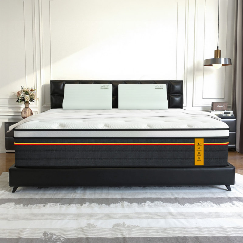 Matelas simple pour lit simple hybride 12 pouces avec coussins ergonomiques Wave, Lit simple