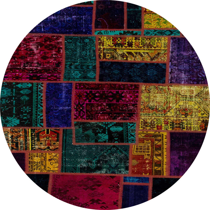 Abstract Indoor Rug, Round 8'