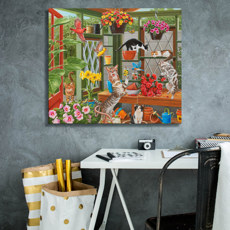 «Mayhem In The Greenhouse» par William Vanderdasson, H 26 po x l 30 po x P 1,5 po