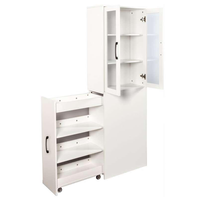 Vitrine H 70,87 po avec 4 tablettes coulissantes et 2 portes en verre