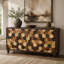 Buffet 59,8 "avec motif en nid d'abeille, armoire d'appoint moderne