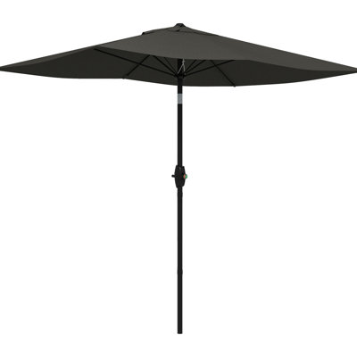 Parasol rectangulaire extérieur de 1,98 m x 3,05 m, protégé, système de manivelle et d'inclinaison pratique, couleur turquoise, toile de protection 50+ couches, facile à incliner.