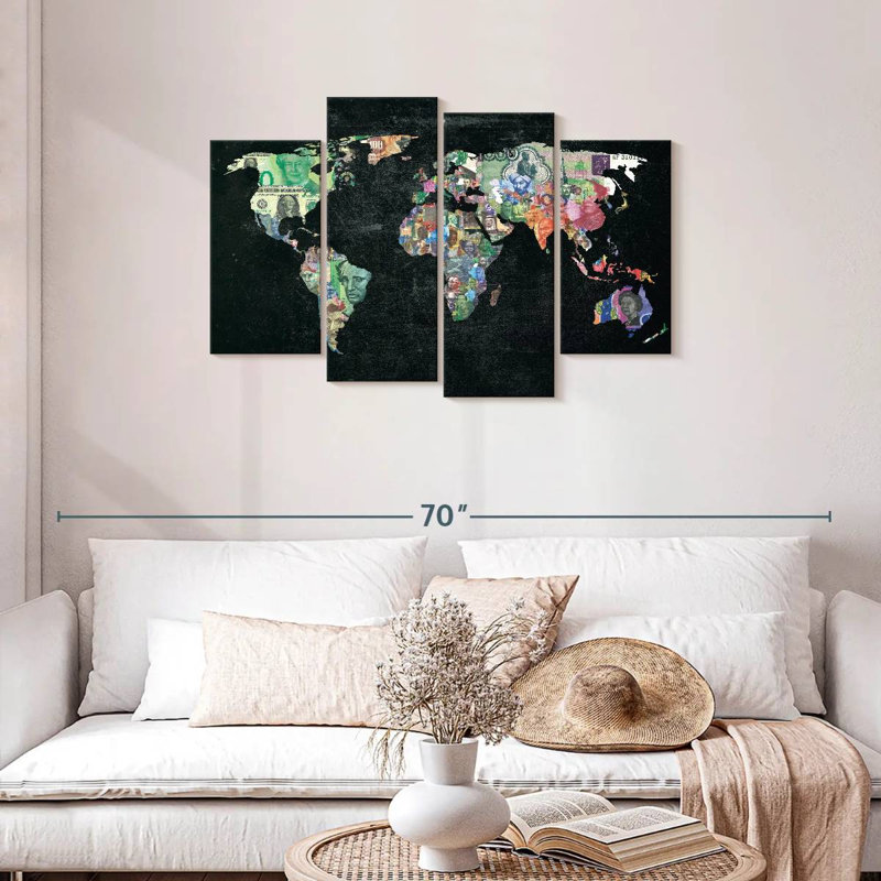 Carte du monde Keiri, H 27 po x l 43 po