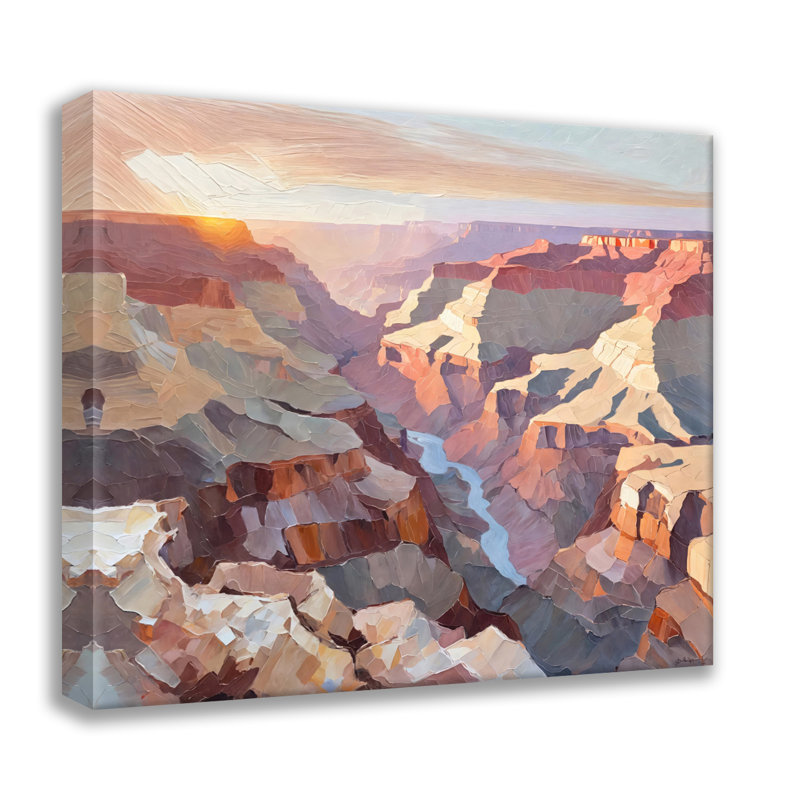 Coucher de soleil, canyons, estampe numérique sur toile tendue avec châssis, H 24 po x l 24 po