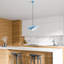 Lustre réglable élégant, structure en métal bleu clair, 11,8 po x 7,9 po x 3,9 po | Hauteur réglable de 6,7 à 41,7 pouces | Douille E27 (40 W maximum) | Parfait pour les salles à manger et les vestibules modernes, design élégant et fonctionnel-1261042708-1261042711