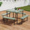Ensemble de table de pique-nique pour 4-8 personnes avec trou de parasol