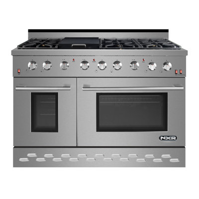 Cuisinière à gaz autoportante 48 pouces 7,2 pieds cubes avec plaque chauffante
