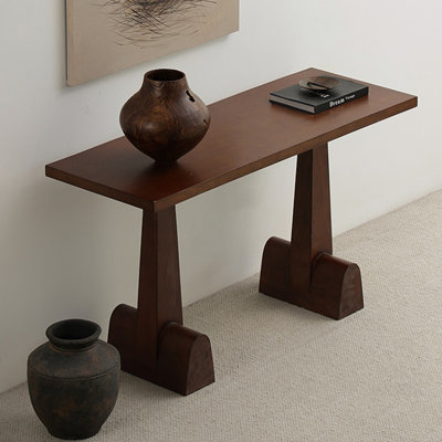 Console rétro en bois massif minimaliste