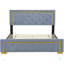 Lit plateforme tapissier Heerad avec tête de lit, structure en fil métallique et pieds en métal-62774126