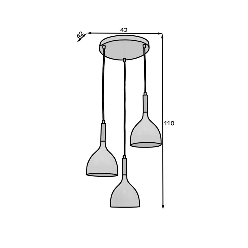 Devana - Light Steel Pendant, 42cm H x 42cm W , 3