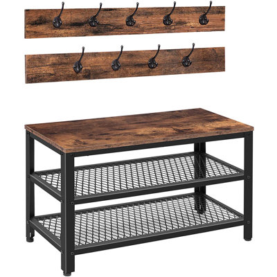 Shoe Storage Bench Set with Storage Rack and Coat Rack