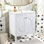 Meuble-lavabo vintage de 30 po sans assemblage avec lavabo en céramique, deux portes à fermeture en douceur et tablette réglable, style campagne moderne