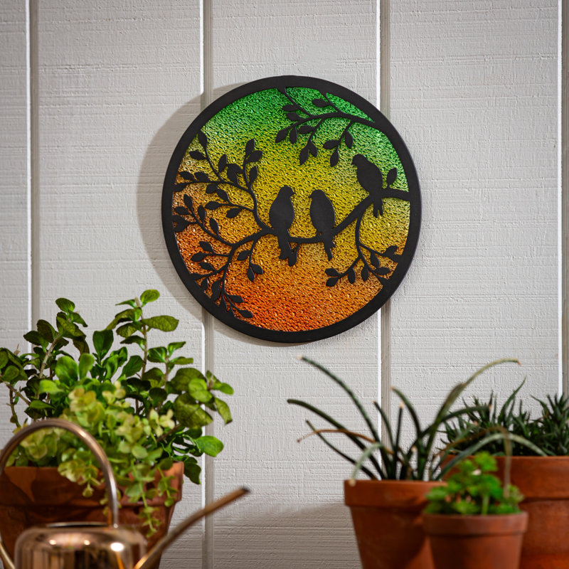 Décoration murale ronde perchée, H 12 po x L 12 po