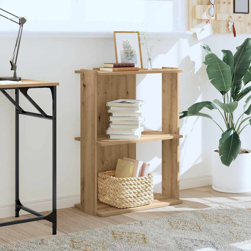 Petite bibliothèque rectangulaire en bois d'ingénierie vidaXL, (3 tablettes) H 23,6 po x l 23,6 po x P 11,8 po, Noir