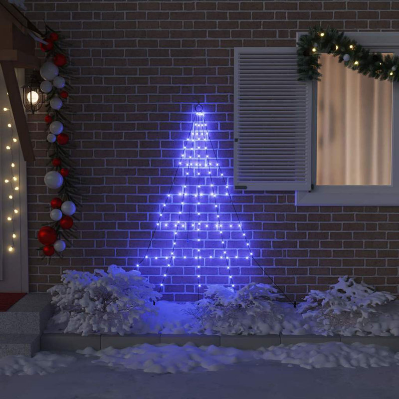  LED Christmas Tree with Ground Spikes 180 cm Metal, Blue