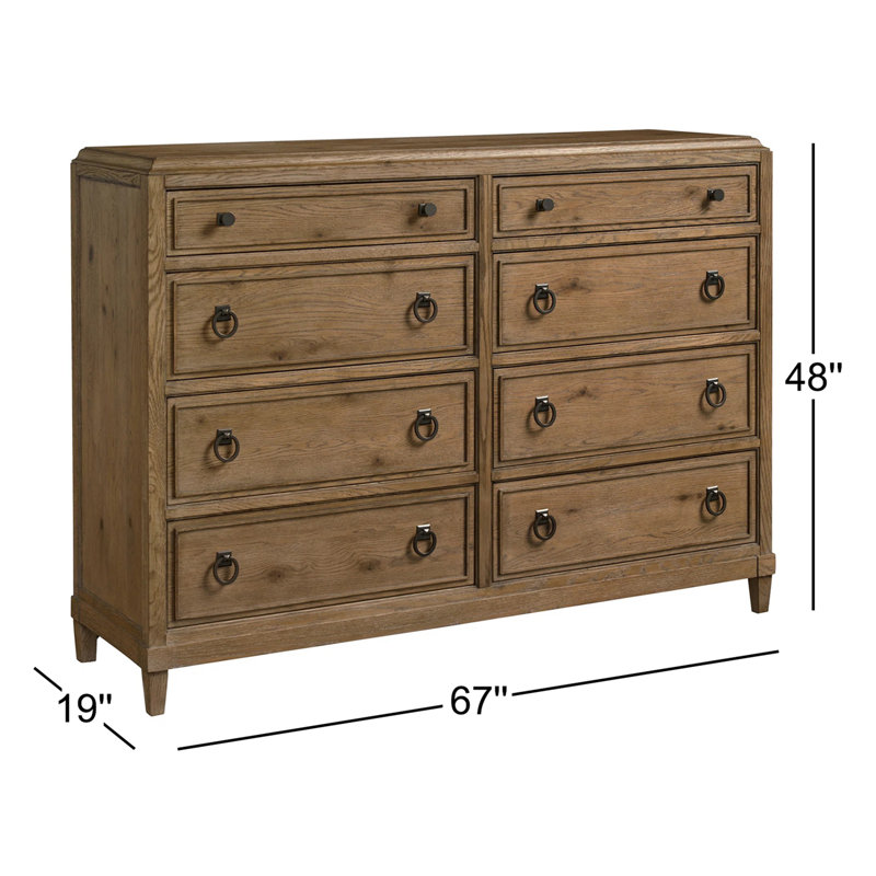 Commode 8 tiroirs Hayes, Brun