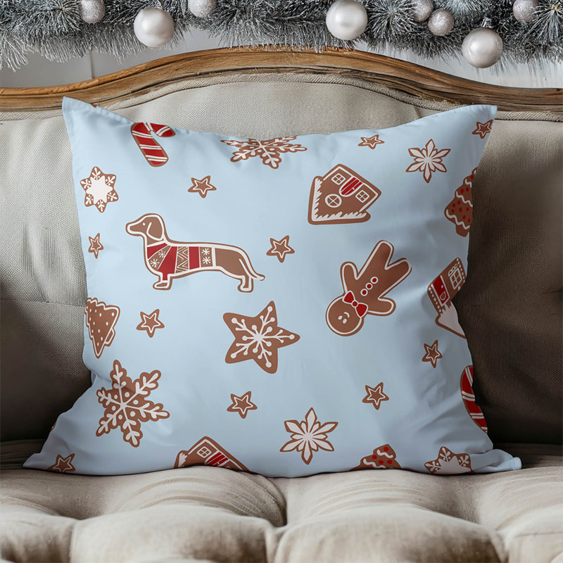 Coussin décoratif d'intérieur Ginger All The Way Seasonal, Argent argent, Carré 18 po