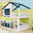 Wood Bunk Bed With Bookshelf-178354889-178354888