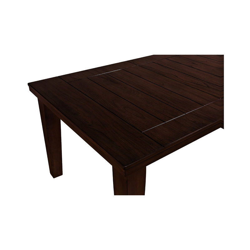 Table de salle à manger rectangulaire de style contemporain, 18 po, bois brun, table en bois massif avec style