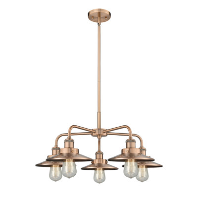 Lustre conique à 5 lumières en verre Amalle