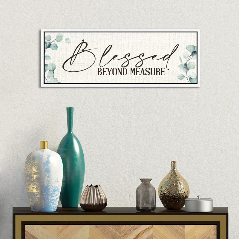 Blessed Beyond Measure by Kimberly Allen - Panoramic Print on Canvas, 30.48 cm H x 91.44 cm W, White Framed