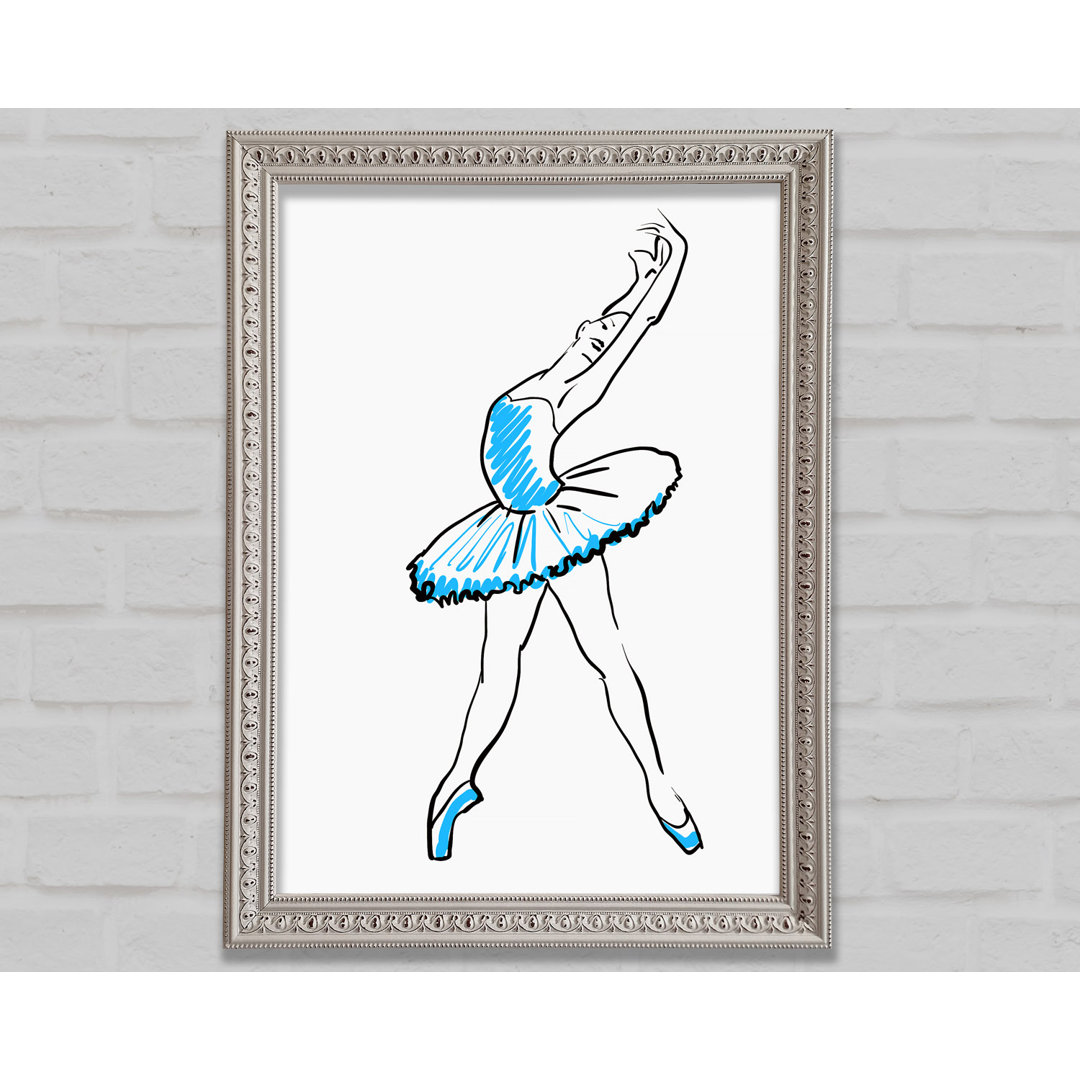 Blaue Ballerina 1 Gerahmter Druck