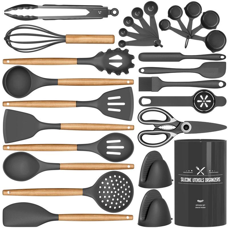 Ensemble d'ustensiles de cuisine 28 pièces Wuyi, Gris