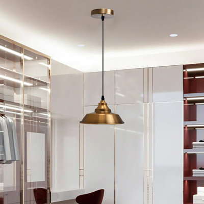 Ezzell 1 - Light Yellow Brass Dome Pendant