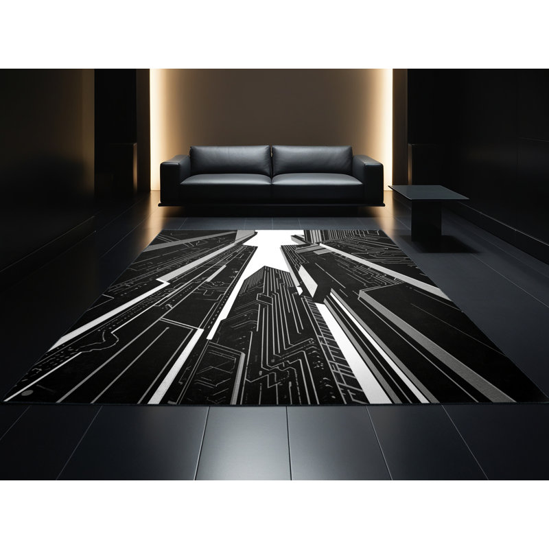 Tapis à motif abstrait Cyberpunk Chaplin Alley, 6 X 9