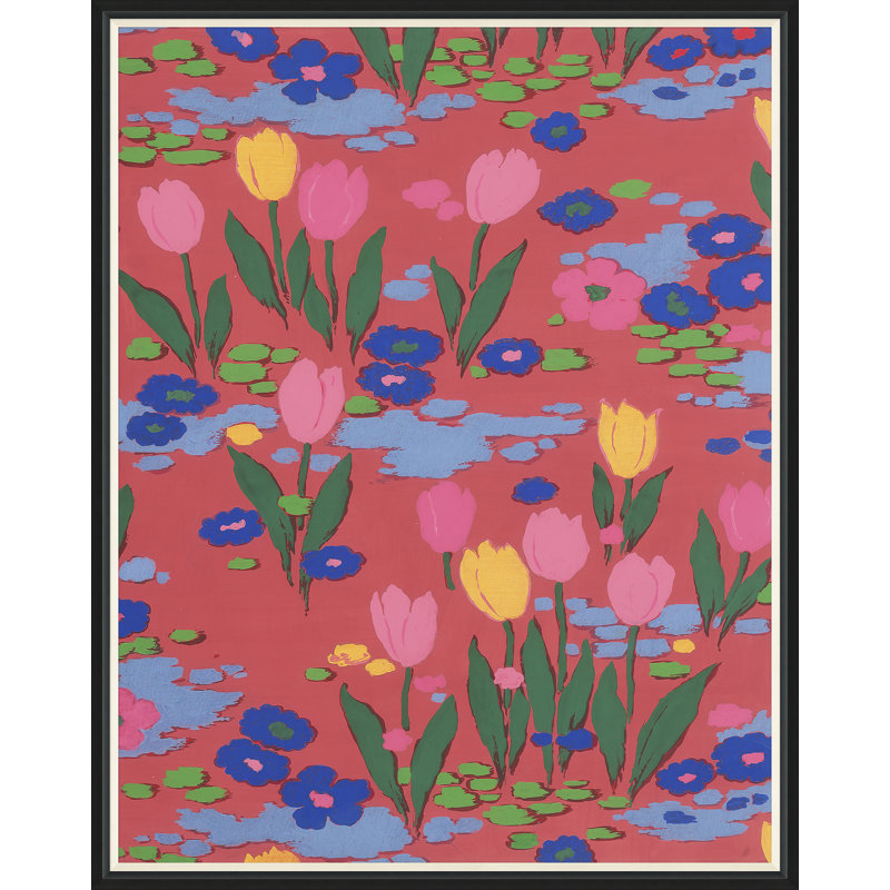 Tulips 2 Print by Paule Marrot, Black Framed, 54" H x 43" W x 1.25" D