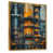 Toile avec cadre flottant or