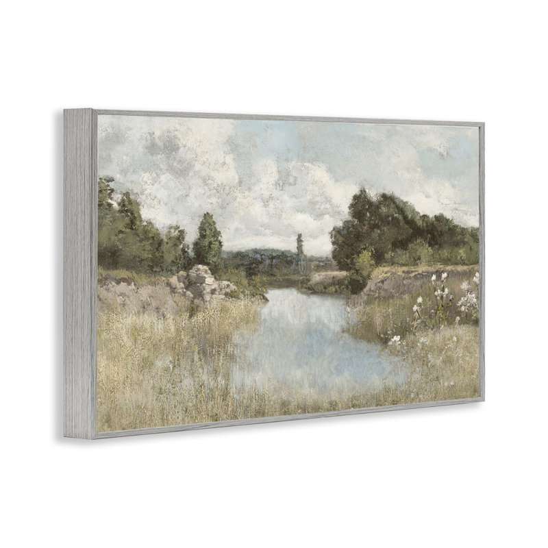 L'aube à la côte, estampe numérique, design par Christy McKee, Giclée de ferme grise encadrée, H 12 po x l 18 po