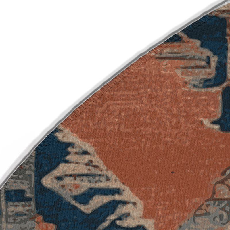 Tapis intérieur et extérieur brun Overdyed, Rond 5 pi