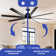 72" White Ceiling Fan with 8 Blades, 6-Speed DC Motor, LED Light & App Control