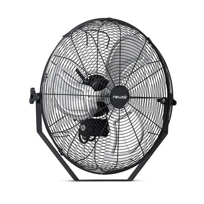 Newair 20"" High Velocity Wall Mount Fan, Heavy Duty Waterproof Outdoor Fan, Adjustable Tilt and 3 Speeds up to 4650 CFM, Pull Chain Switch -  NIF20WBK00