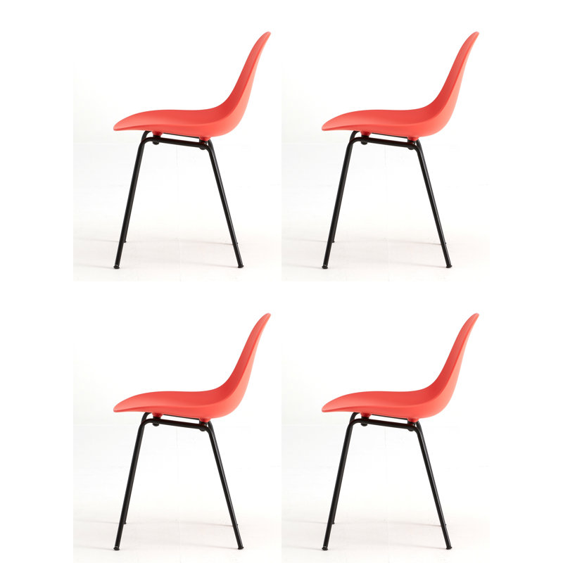 TA Side & Dining Chair (Set of 4), Red/Black