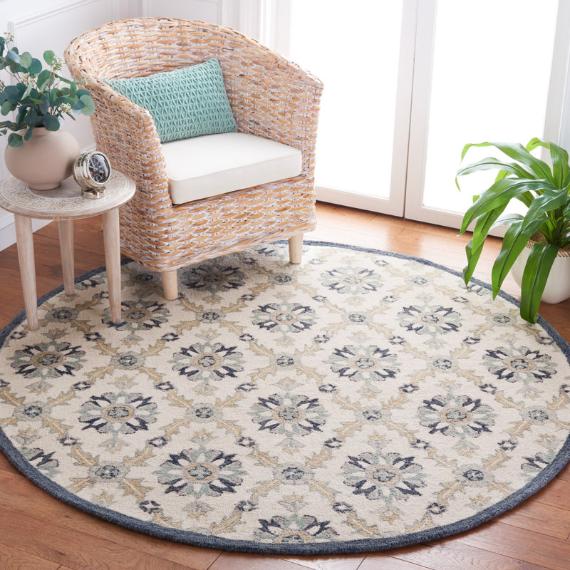 Ivory Handmade Tufted Wool 8' x 10' Rectangular Rug