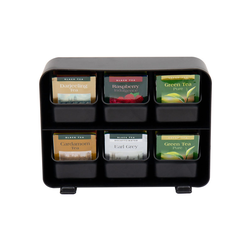 Mind Reader Tea Bag Organizer, Tea Station Organizer, Countertop Storage, Kitchen, Plastic, 10.25"L x 3.25"W x 7.75"H