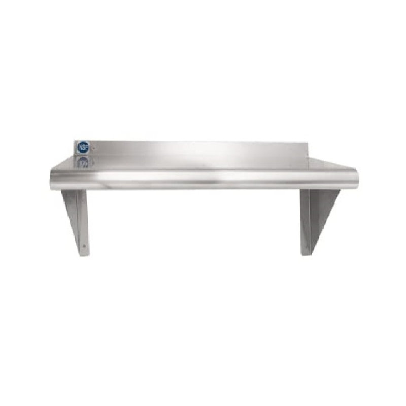 Ensemble de 2 tablettes murales commerciales en acier inoxydable l 16 po x P 10 po Express KitchQuip avec supports de fixation H 8 po