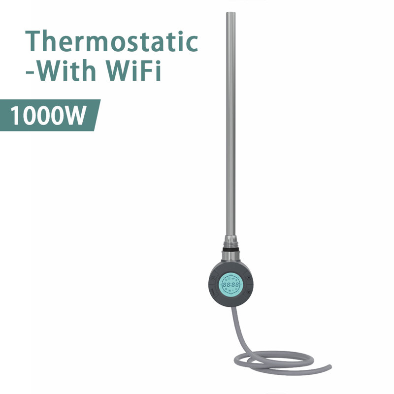 Smart Wifi Thermostatic Electric Heating Element For Heated Towel Rail Radiator 1000W, Anthracite