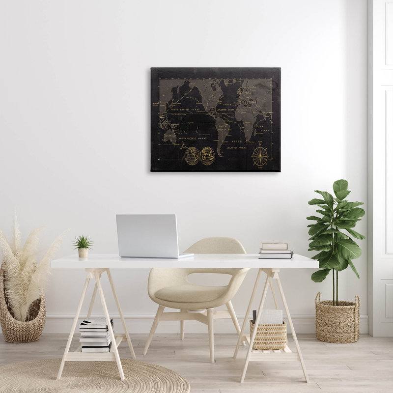Art mural sur toile noir détaillé par Carol Robinson, H 30 po x l 40 po x P 1,5 po