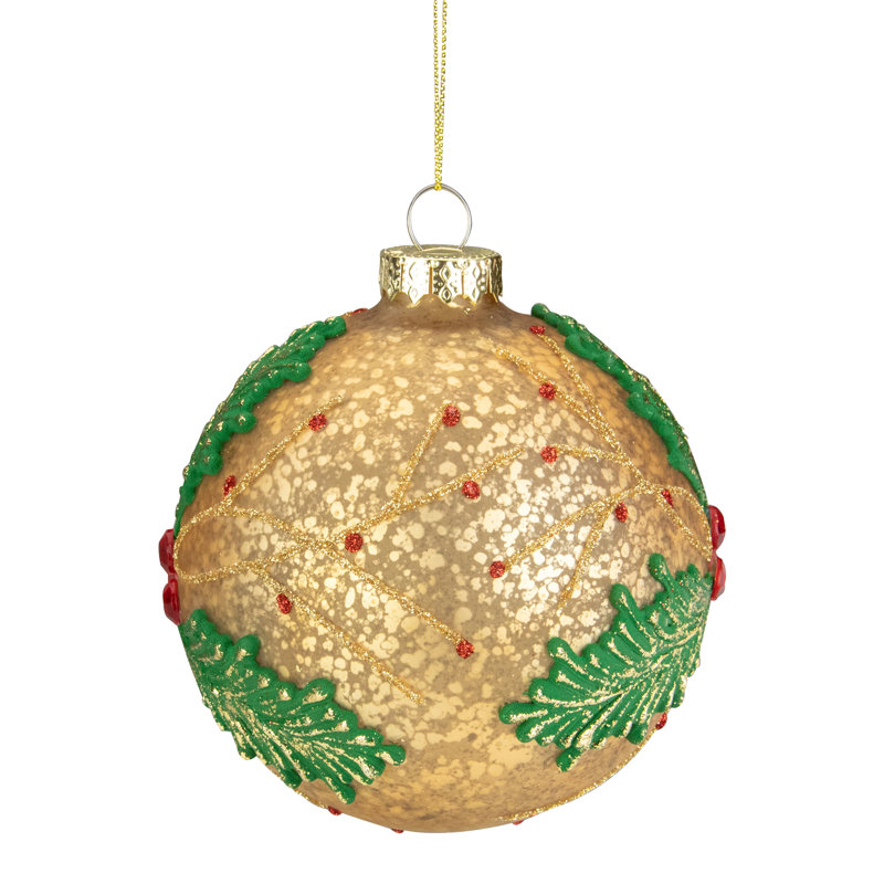 Ornement de Noël en verre 4 po