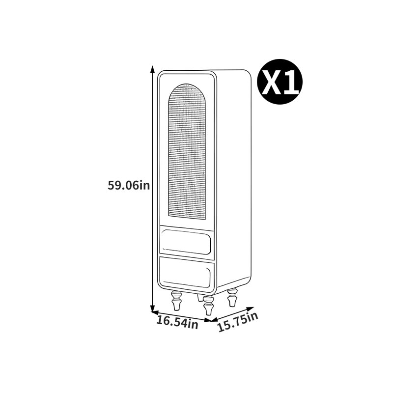 Frederic, (3 tablettes) H 59,06 po x l 16,54 po x P 15,75 po