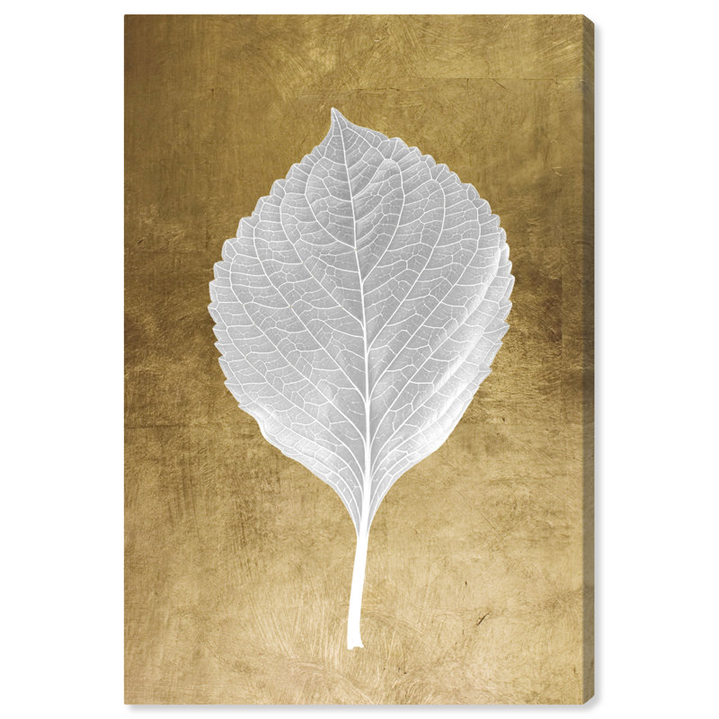 Feuille en or I - Impression sur toile, Toile tendue, H 45 po x l 30 po