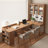 Brown Rectangular Solid Wood+Glass desk-2026820086