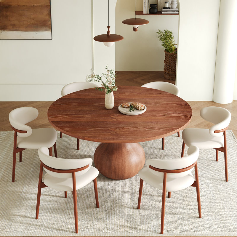 Table de salle à manger coin-repas en bois massif 5 pièces / 7 pièces 39 po / 43 po / 53 po / 59 po Farmhouse, 7