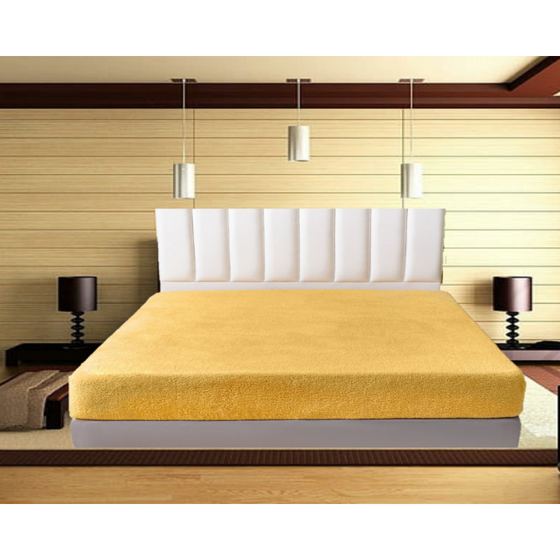 Ailsun Plain Weave / Muslin Fitted Sheet, Double (4'6), Ochre Yellow