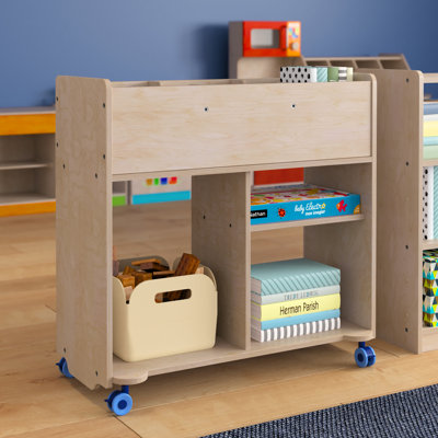 Chariot de rangement en bois avec roues et 6 compartiments Bright Beginnings