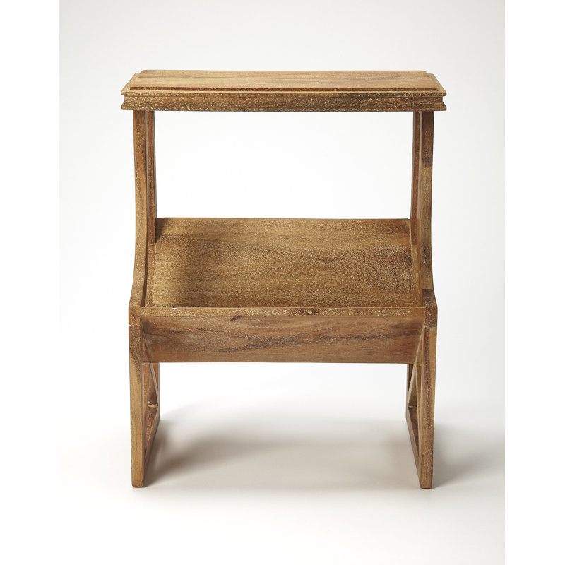 Solid Wood Sled End Table, Natural
